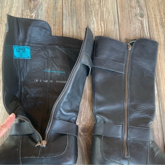 LANE Boots Black Zip Western Riding Boot / LB0216B. Size 10. - Picture 5 of 11